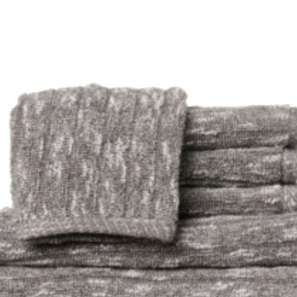 4 Koolaburra By Ugg Ribbed Melange Hand Towels- Charcoal